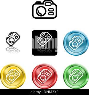 Several versions of an icon symbol of a stylised camera Stock Vector