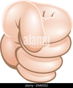 An illustration of a cartoon hand clenched in a fist Stock Vector