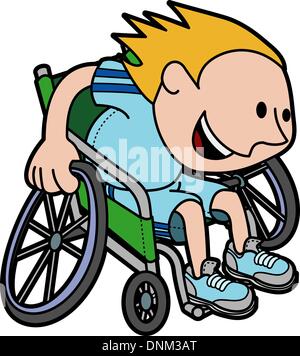 handicapped boy in wheelchair Stock Vector Image & Art - Alamy