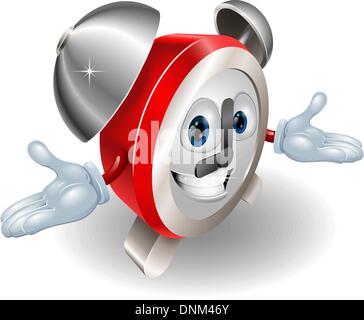 An Illustration Of Cute Timer Clock Mascot Vector Character In Flat 