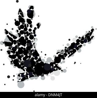 An abstract crow or raven made out of circles, original drawing in illustrator. Stock Vector