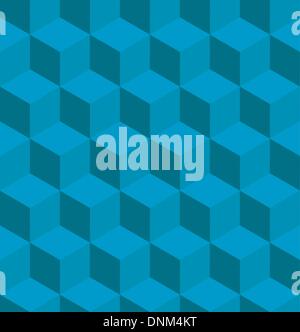 A seamless tilable blue isometric cube pattern. Designed to look at its best when tiled Stock Vector