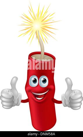 Illustration of a cartoon firework, firecracker or dynamite character Stock Vector
