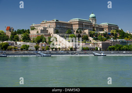 Royal Palace of Buda was built on the southern Castle Hill and is famous for medieval baroque. Budapest, Hungary. Stock Photo