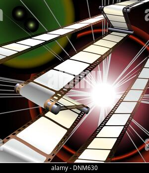 film in a projector or camera with dynamic background Stock Vector