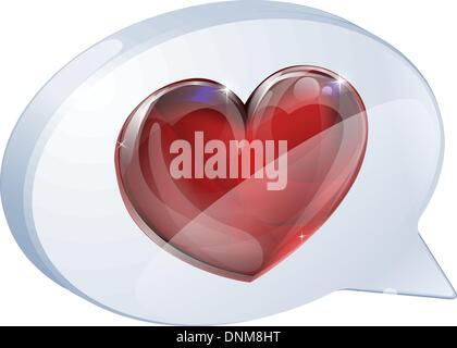 Illustration of a heart speech bubble concept icon graphic Stock Vector