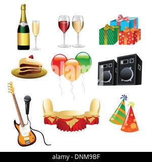 A vector illustration of party icon sets Stock Vector