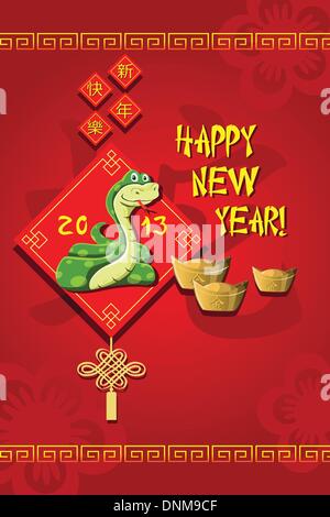 A vector illustration of Year of Snake design for Chinese New Year celebration Stock Vector