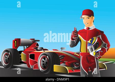 A cartoon race car driver man smiling Stock Vector Image & Art - Alamy