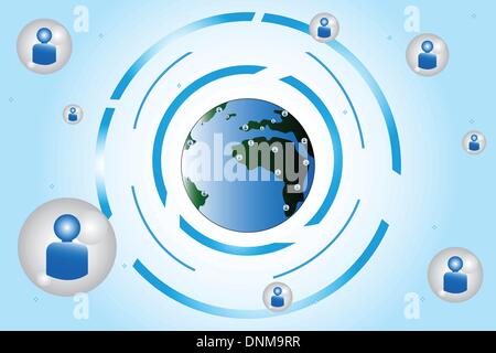 A vector illustration of social networking concept Stock Vector