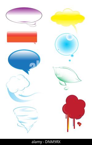A vector illustration of a set of speech bubbles Stock Vector