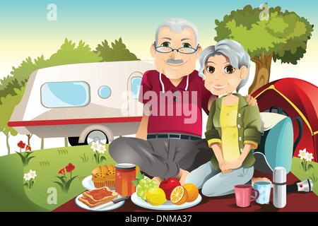 couple de grands-parents au camp 2507143 Art vectoriel chez Vecteezy