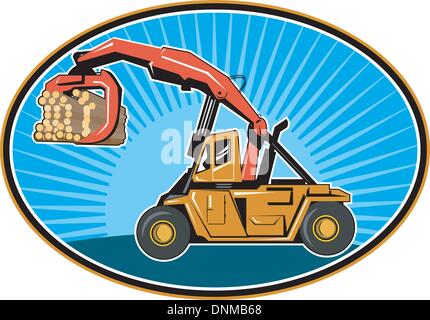 Log Loader Cartoon Logging Truck With Timber Logs Stock Vector Image & Art - Alamy