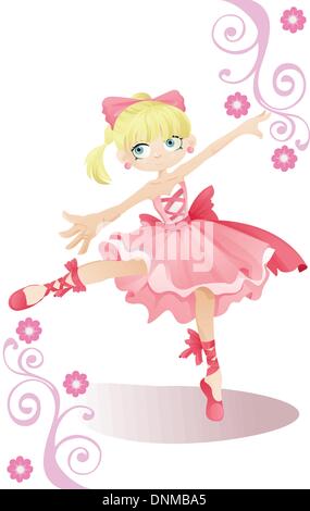 A vector illustration of a ballerina girl Stock Vector