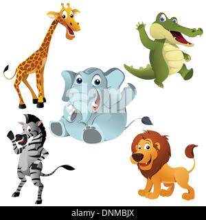 A vector illustration of Africans animals sets Stock Vector