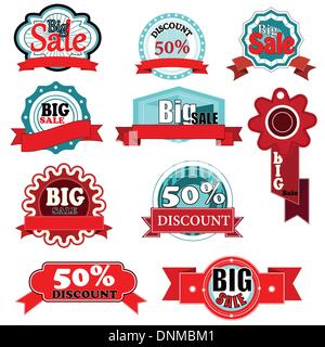 A vector illustration of vintage sale icon sets Stock Vector