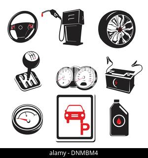 A vector illustration of auto icons Stock Vector