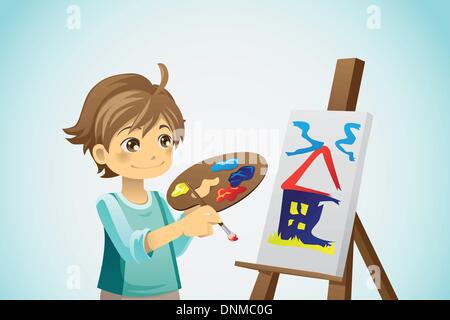 Canvas with Kids Drawing and Painting Accessories Stock Vector -  Illustration of favorite, kids: 167025221