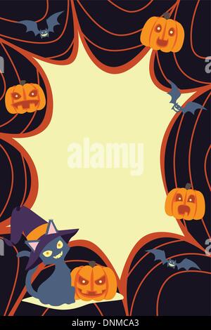 A vector illustration of Halloween background with copyspace Stock Vector