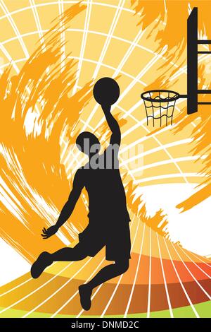 A vector illustration of a basketball player Stock Vector