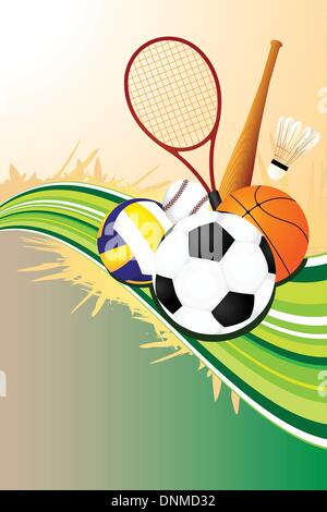 A vector illustration of ball sports background Stock Vector