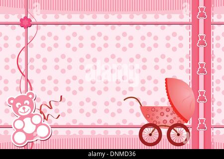 A vector illustration of a baby shower greeting card for a girl Stock Vector