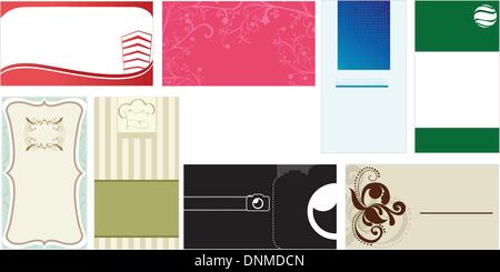 A vector illustration of a set of business cards templates for business professionals Stock Vector