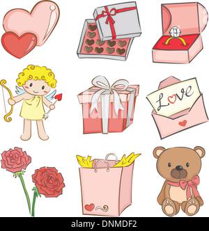 Valentine day icons set Stock Vector Image & Art - Alamy