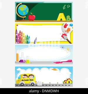 A vector illustration of a set of education or back to school banners Stock Vector