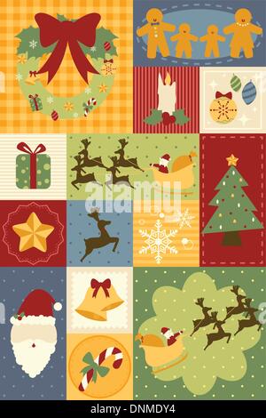 A vector illustration of Christmas decoration wallpaper Stock Vector