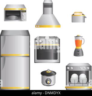 A vector illustration of a set of kitchen appliances Stock Vector