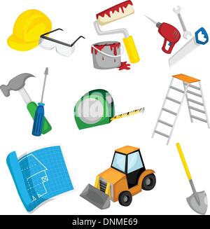 A vector illustration of a collection of construction icons Stock Vector