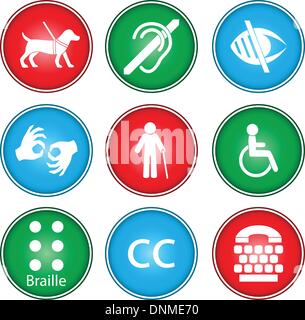 A vector illustration of accessibility icon sets Stock Vector