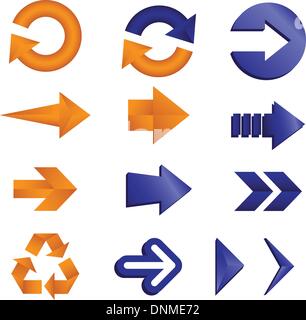 A vector illustration of different arrow icons Stock Vector