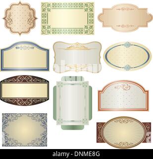 A vector illustration of different vintage frames Stock Vector