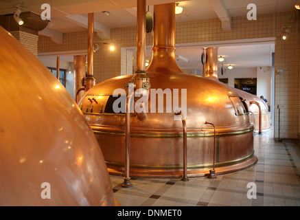 Brewing tanks at the Heineken brewery museum in Amsterdam, Holland Stock Photo