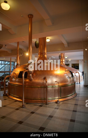 Brewing tanks at the Heineken brewery museum in Amsterdam, Holland Stock Photo