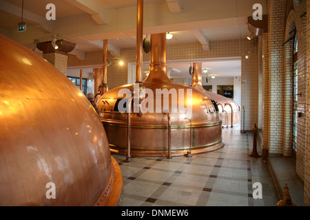 Brewing tanks at the Heineken brewery museum in Amsterdam, Holland. Stock Photo