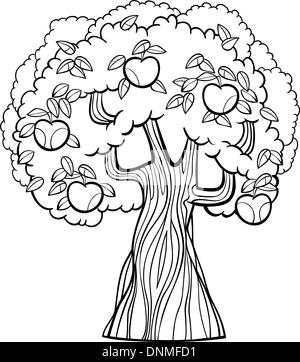 apple tree cartoon for coloring book Stock Vector Image & Art - Alamy