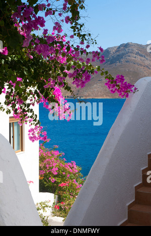 Griechenland, Insel Tilos, Hafenort Livadia, Hotel Ilidi Rock Stock Photo