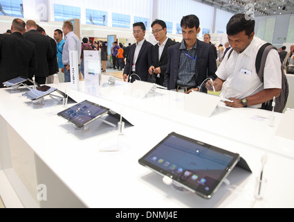 Berlin, Germany, visitors at the booth of Samsung at IFA 2013 Stock Photo