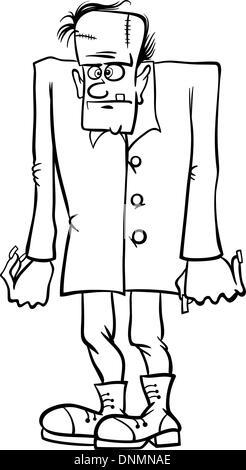 Frankenstein Halloween Coloring Page Illustration Stock Vector Image ...