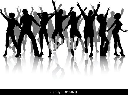 Silhouettes of lots of people dancing Stock Photo: 21082492 - Alamy