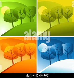 Four seasons Stock Vector