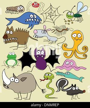 Ugly animals Stock Vector