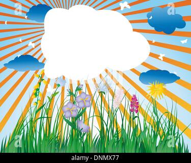Vector illustration grass background with copy space Stock Vector