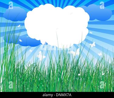 Vector illustration grass background with copy space Stock Vector