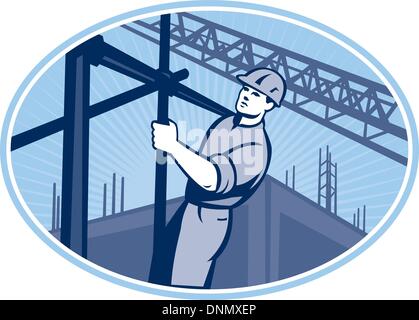 Construction Worker Scaffolding Retro Stock Vector Image & Art - Alamy