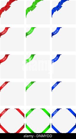 Set of different corners. Fully editable vector illustration. Stock Vector