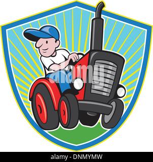 Farmer Driving Vintage Tractor Cartoon Stock Vector Image & Art - Alamy